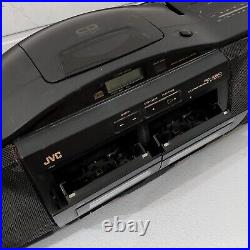 1992 Vtg JVC CD Portable Boom Box Radio Cassette Stereo CD Blaster TESTED +Bonus