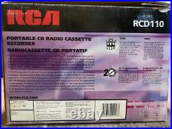 2002 RCA Portable CD Radio Cassette Recorder Model RCD110 NEW IN BOX