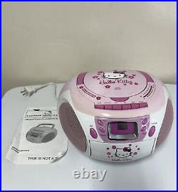 2008 Hello Kitty AM/FM Stereo CD Cassette Recorder Boom Box KT2028H WORKS
