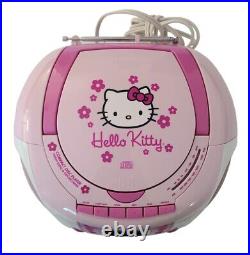 2009 Hello Kitty Stereo CD Cassette Tape Player AM/FM Radio Boombox Tested/Works