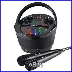 2X Groov-e GVPS923BK Portable Karaoke Boombox with CD Player Bluetooth Playback