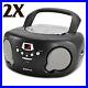 2x Groove Gvps733 Boombox Portable CD Player Radio/aux In/headphone Jack Black