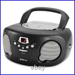 2x Groove Gvps733 Boombox Portable CD Player Radio/aux In/headphone Jack Black