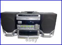 3-CD Changer withSpeakers Dual Cassette FM AM Radio Boombox Vintage