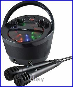 4X Groov-e GVPS923BK Portable Karaoke Boombox CD Player & Bluetooth Playback