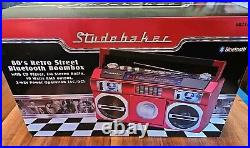 80's Retro Style Street Bluetooth BOOMBOX with Radio, CD Player SB2145R Studebaker