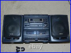 AIWA Boombox CA-DW470U AM/FM Stereo CD Player Dual Cassette TESTED WORKS