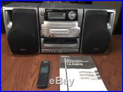AIWA CA-DW630 BOOMBOX DUAL CASSETTE & CD PLAYER PORTABLE STEREO AUX INPUT Tested