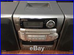 AIWA CA-DW630 BOOMBOX DUAL CASSETTE & CD PLAYER PORTABLE STEREO AUX INPUT Tested