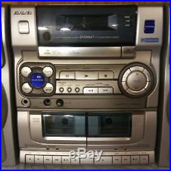 AIWA Portable Stereo Boom Box CA-DW637U AM/FM/CD Player With Two Cassette Deck