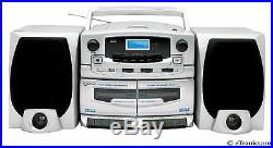 AM/FM RADIO DUAL CASSETTE RECORDER SUPERSONIC PORTABLE CD PLAYER BOOMBOX NEW