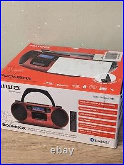 Aiwa BBTC-660DAB/RD all-in-one stereo portable DAB+radio CD player cassette red