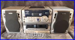 Aiwa CA-DW247U Carry Component System with CD Player/ Dual Tape Cassette Boombox