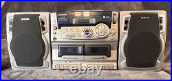 Aiwa CA-DW247U Carry Component System with CD Player/ Dual Tape Cassette Boombox