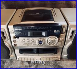 Aiwa CA-DW247U Carry Component System with CD Player/ Dual Tape Cassette Boombox