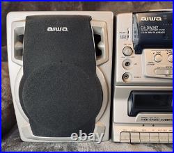 Aiwa CA-DW247U Carry Component System with CD Player/ Dual Tape Cassette Boombox