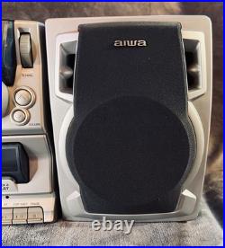 Aiwa CA-DW247U Carry Component System with CD Player/ Dual Tape Cassette Boombox