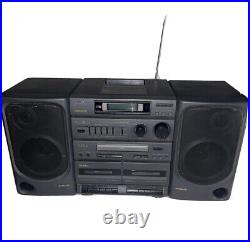 Aiwa CA-DW550 Portable Dual Cassette CD Player AM/FM Radio AUX Boombox