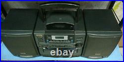 Aiwa Ca-dw305 HUGE! BOOMBOX GHETTOBLASTER CASSETTE CD RADIO PORTABLE PLAYER 90S