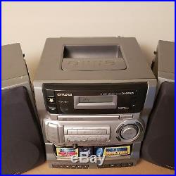 Aiwa Ca-dw635u Bookshelf Am Fm CD Cassette Player Portable Boombox