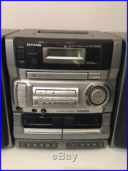 Aiwa Ca-dw635u Bookshelf Am Fm CD Cassette Player Portable Boombox W Remote