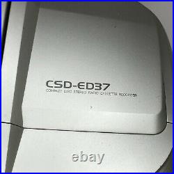 Aiwa Portable Boombox CSD-ED37 Stereo AM/FM CD Player Cassette Recorder, Silver