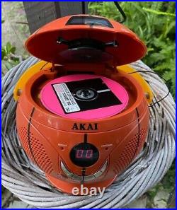 Akai Japan Basketball Shaped Portable Radio CD Player Boombox Abb012 Works Exc