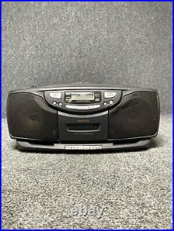 Audiovox CE-203 Portable Twin CD Stereo Cassette Recorder & Radio Player Boombox