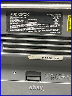 Audiovox CE-203 Portable Twin CD Stereo Cassette Recorder & Radio Player Boombox