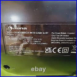 Auna Boombox CD Player Portable with DAB/DAB+/FM Radio Bluetooth USB SD Card