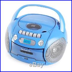 Auna Boomboy Portable Boombox CD Cassette Player USB MP3 Blue