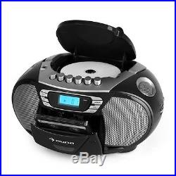 Auna KrissKross Portable Boombox Cassette Player USB MP3 FM CD Black