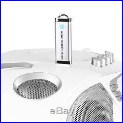 Auna KrissKross Portable Boombox Cassette Player USB MP3 FM CD White