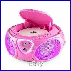 Auna Roadie Kids Portable Boombox with CD Player and Radio LED Light AM
