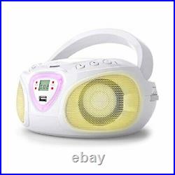 Auna Roadie Kids Portable Boombox with CD Player and Radio LED Light AM/FM Ra