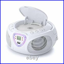 Auna Roadie Kids Portable Boombox with CD Player and Radio LED Light AM/FM Ra