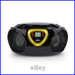 Auna Roadie Portable Boombox LED light AM/FM Radio Bluetooth MP3/CD Player