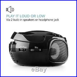 Auna Roadie Portable Boombox LED light AM/FM Radio Bluetooth MP3/CD Player