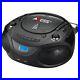 Axess Black Portable Boombox MP3/CD Player with Text Display with AM/FM Stereo