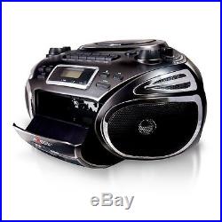 Axess PB2705-BK Portable AM/FM Radio CD/MP3 Player USB/SD & Casette Recorder Box