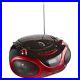 Axess Pb2703Red Red Portable Boombox Mp3/Cd Player Text Display Am/Fm Stereo
