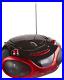 Axess Pb2703Red Red Portable Boombox Mp3/Cd Player Text Display Am/Fm Stereo