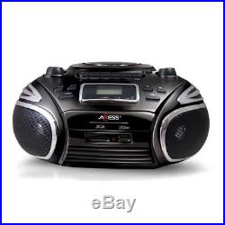Axess Portable AM/FM Radio, CD/MP3 Player, USB/SD & Cassette Recorder Boombox