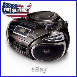 Axess Portable AM/FM Radio, CD/MP3 Player, USB/SD Cassette Recorder Boombox