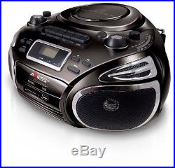 Axess Portable AM/FM Radio, CD/MP3 Player, USB/SD and Cassette Recorder Boombox