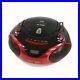 Axess Red Portable Boombox MP3/CD Player with Text Display, with AM/FM Stereo USB