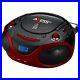 Axess Red Portable Boombox Mp3/cd Player With Text Display, with Am/fm Stereo, Us