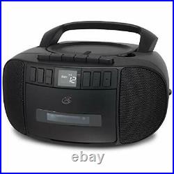 BCA209B Portable Am/FM Boombox with CD and Cassette Player Black