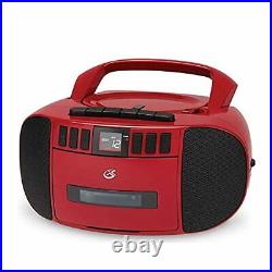 BCA209R Portable Am/FM Boombox with CD and Cassette Player, RED Red