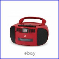 BCA209R Portable Am/FM Boombox with CD and Cassette Player, RED Red